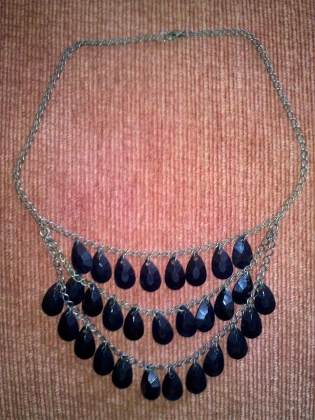 colar preto 3 voltas